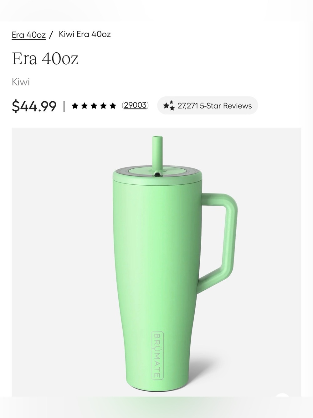 Brumate Era 40oz Tumbler - Kiwi Green